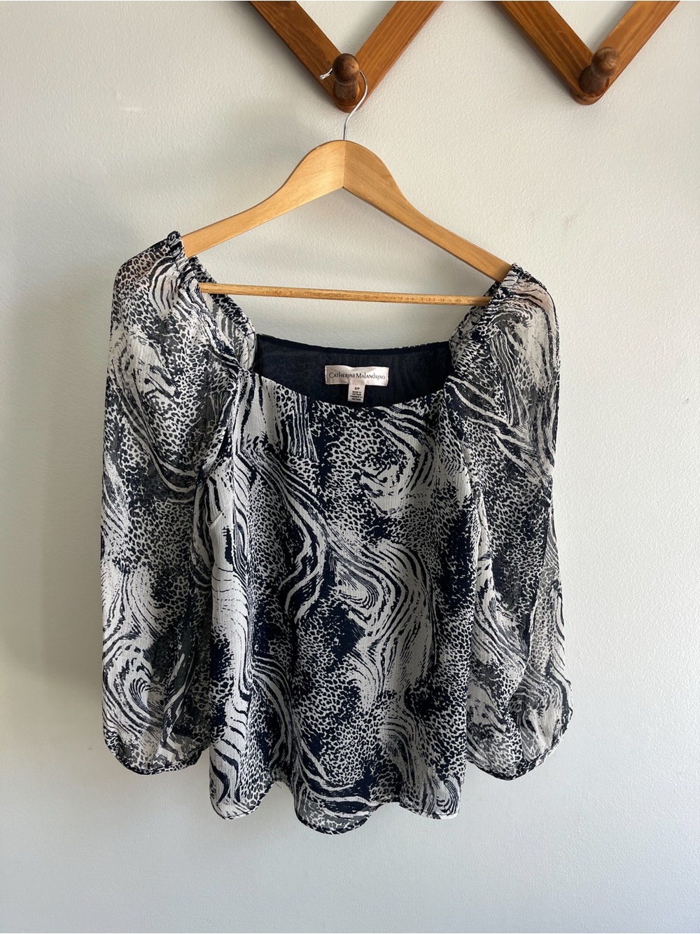 Catherine Malandrino Black and White Printed Blouse